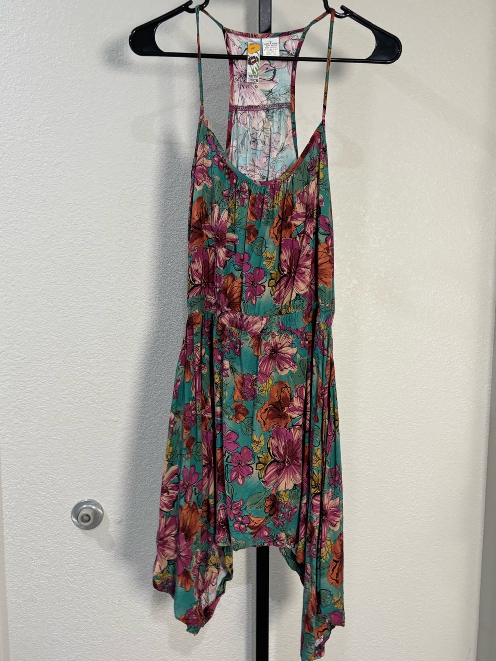 Mimi Chica Floral Sundress in Teal & Fuchsia